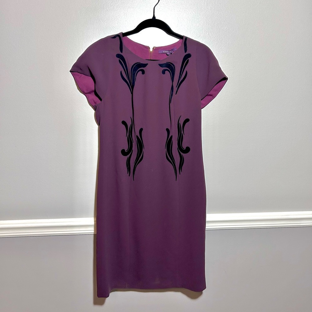 Rachel Roy dark purple capped sleeve dress